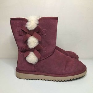 COPY - Koolaburra Victoria Short Boots Women's 8 Berry Purple Shearling Lined B…